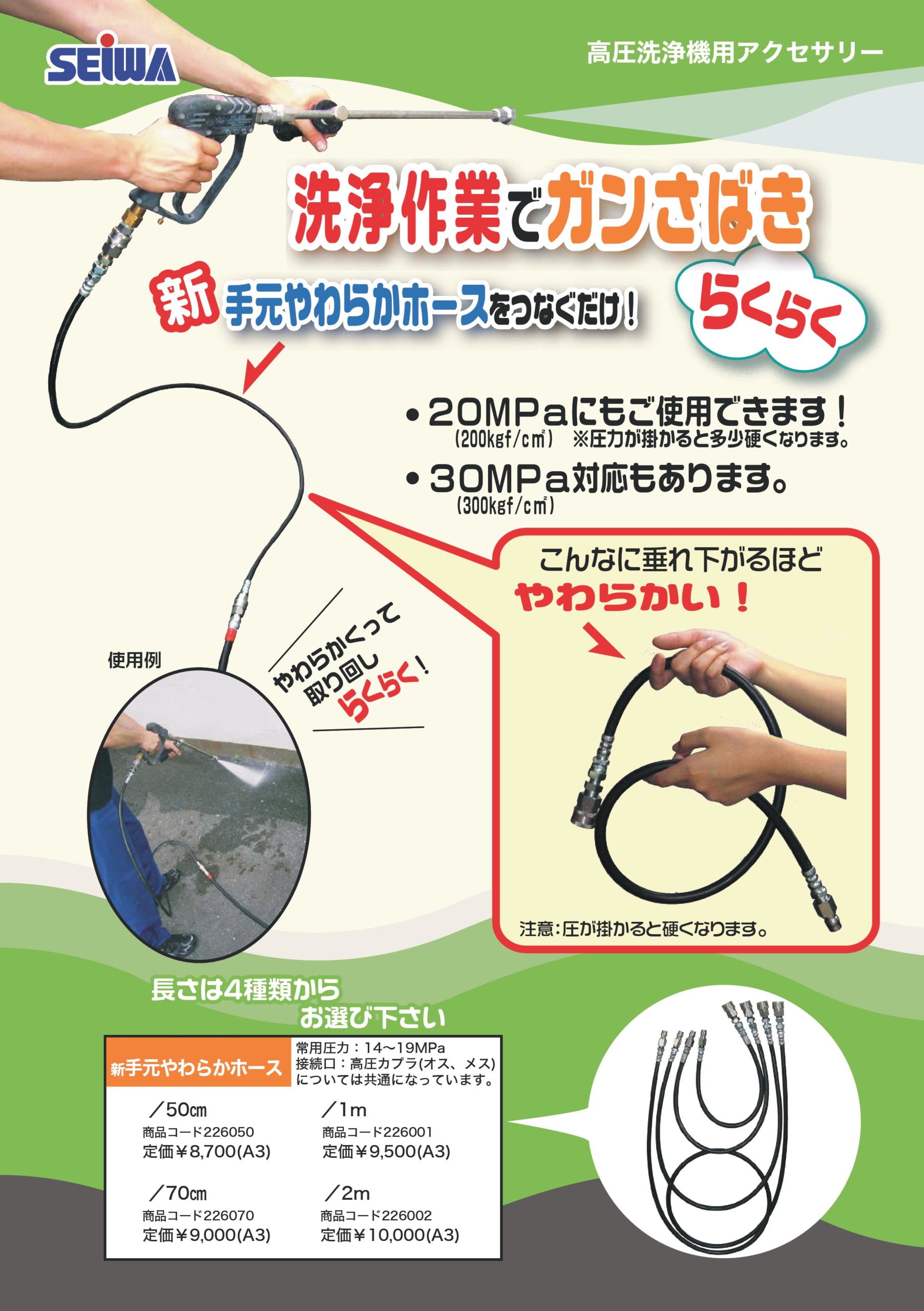 流行 精和産業 セイワ 新手元やわらかホース 6M 長さ1m カプラ付 226001 e-ependyseis.com.gr
