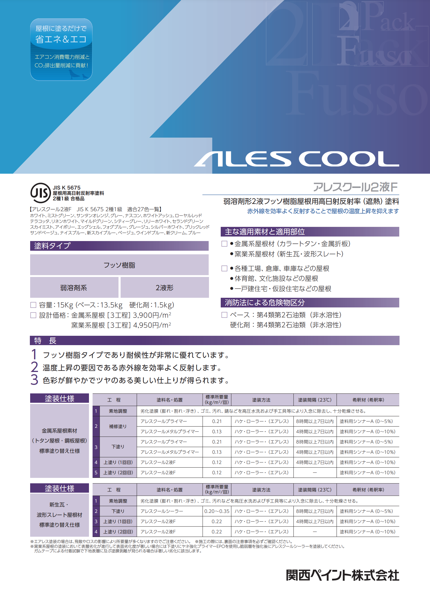 特価キャンペーン ペイントショップウエダヤ 水性サーモアイウォールF 15Ｋ ５分つや有り 標準色 ≪日本ペイント≫