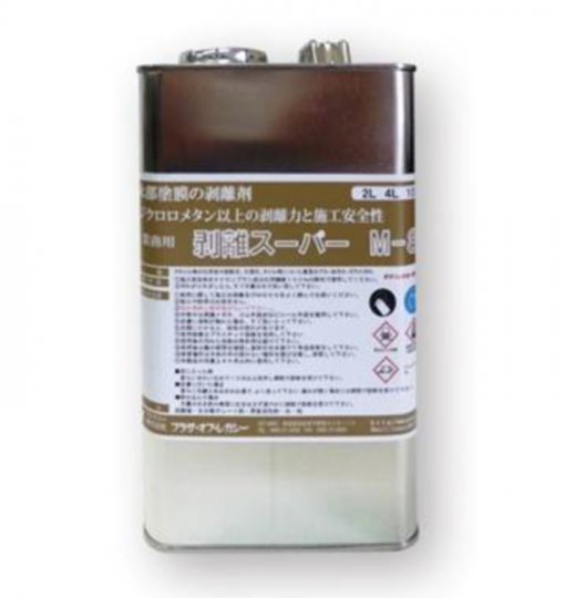 木材剥離スーパーM8　＃塗布可能塗膜は1液・２液強溶剤ウレタン：１液湿気硬化型ウレタン：水性ウレタン：ニス・ワックス関係は剥離可能／ＵＶ塗装・ポリウレタン不可　＃プラザ･オブ・レガシー
