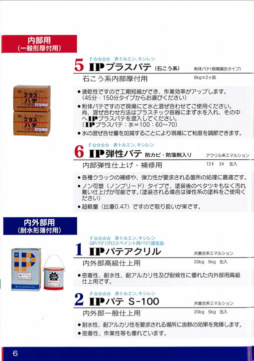 IPパテアクリル　＃耐水形薄付け用　＃インターナショナルペイント