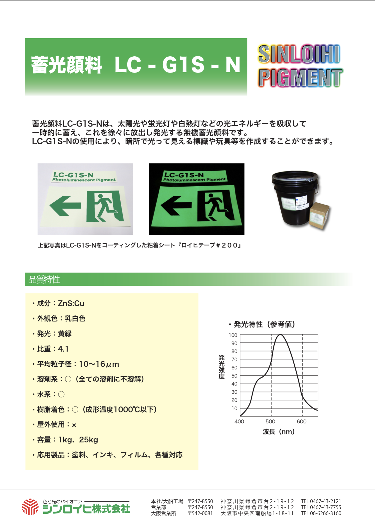 蓄光顔料LC-G1S-N