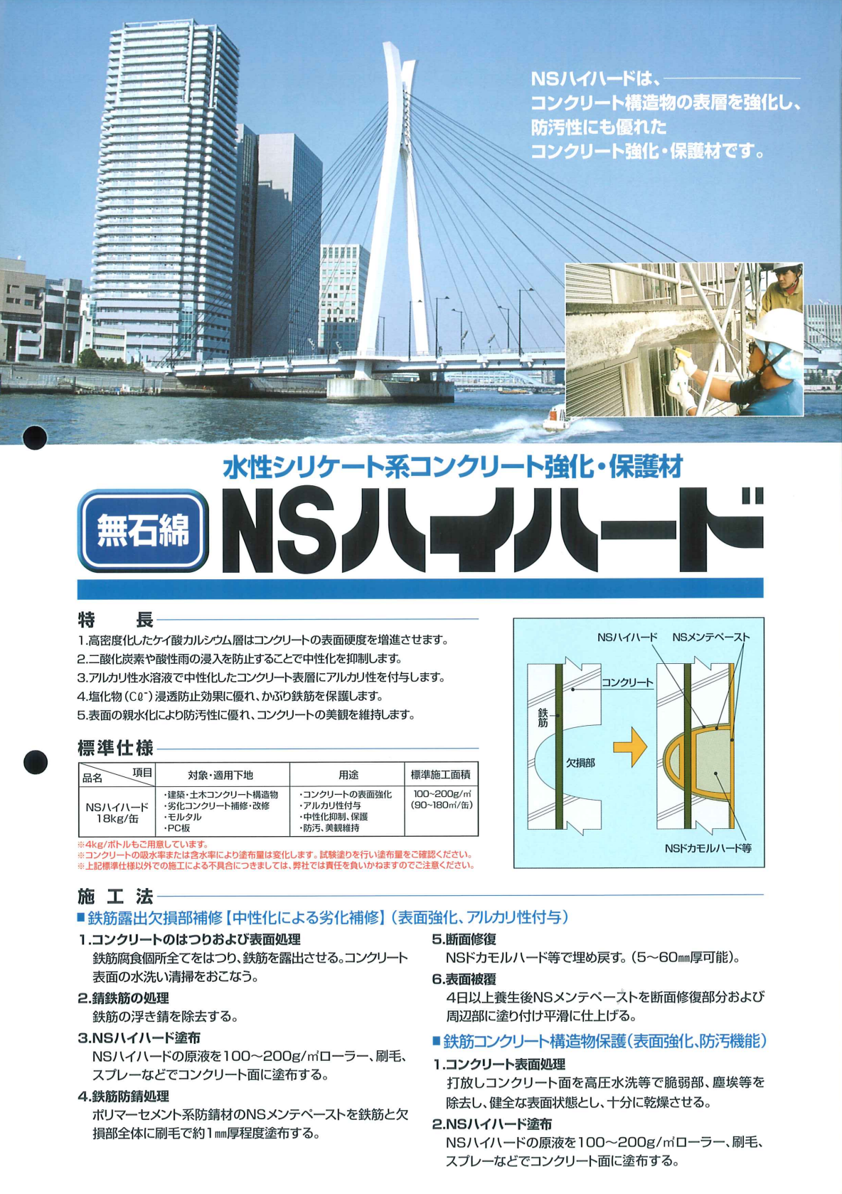NSハイハード 18KG ＃水性シリケート系コンクリート強化・保護材 ＃日本化成 –