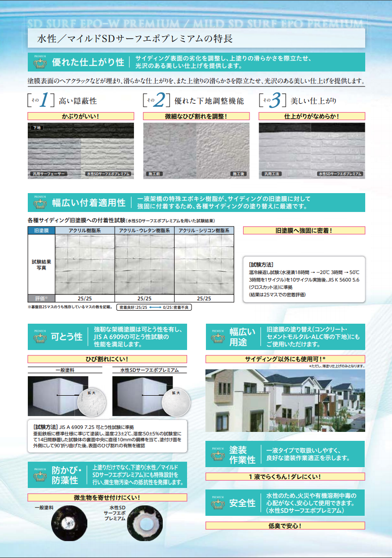 マイルドSDサーフエポプレミアム 15KG ＃弱溶剤エポキシ樹脂系サーフェーサー ＃窯業系サイディング 、コンクリート・セメントモルタル・ALC等  （光触媒や親水性タイプの表面コーティングあるいは無機コーティング材が塗装されているサイディングには適用できません ...