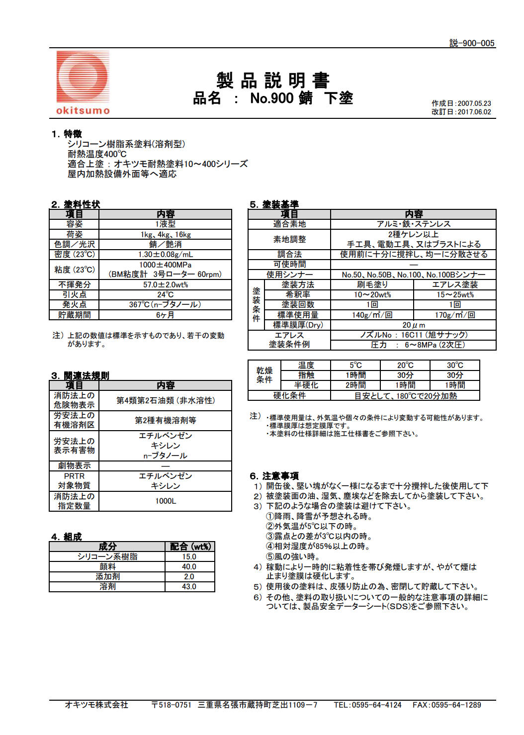 贈答 オキツモ＃13 ツヤ消し グレー 16kg 耐熱温度300度