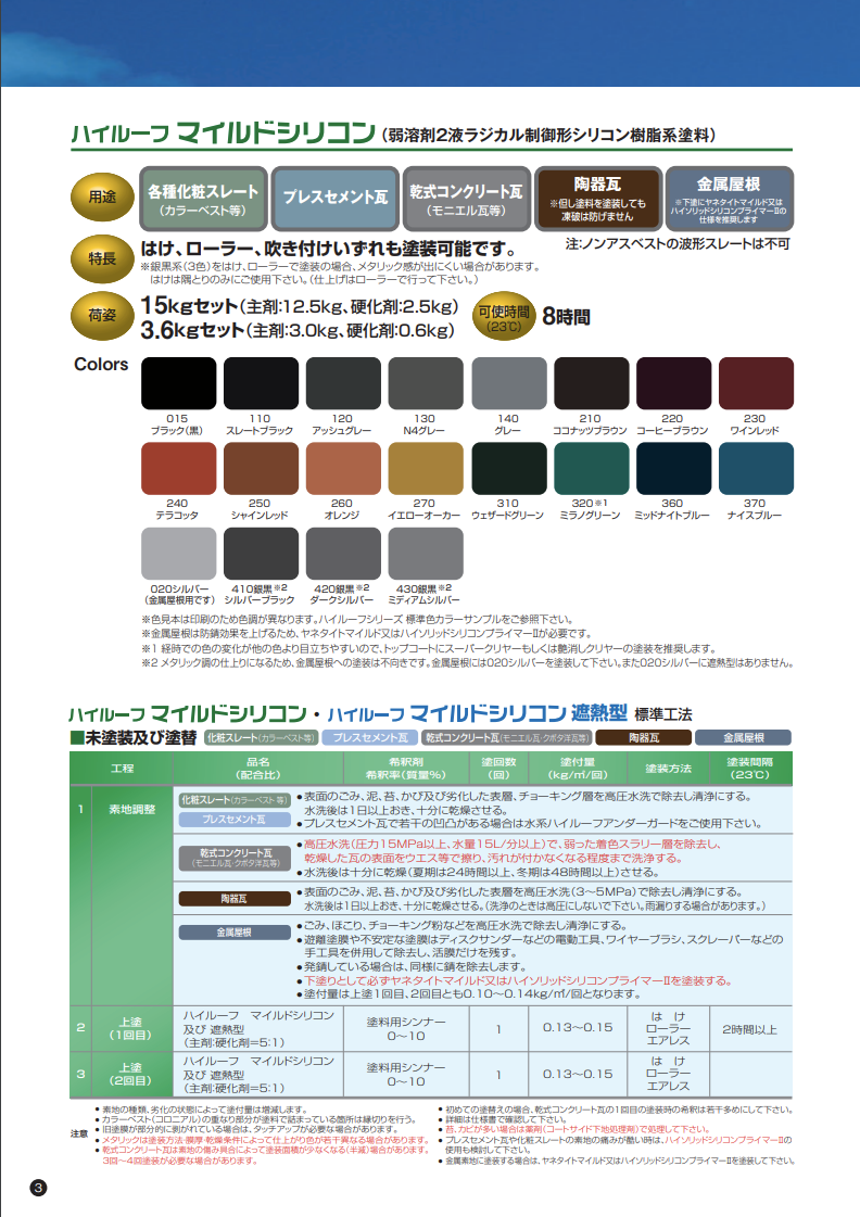 ハイルーフマイルドシリコン・マイルドいぶし