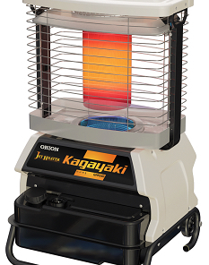 オリオン　ジェットヒーター　KAGAYAKI      GHR240A1-R　＃暖房のめやす※ 木造24坪  　コンクリート32坪＃発熱量　18.2kW〜9.1kW(3段階) 　＃仕様　タンク容量：22L・反射板付/前面加温タイプ