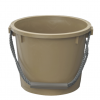 タフゴムバケツ（ロープ持手）14L 茶　＃左官・工事・ハードな使用する現場工事などに。