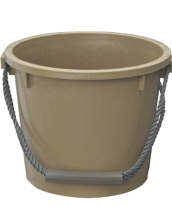 タフゴムバケツ（ロープ持手）14L 茶　＃左官・工事・ハードな使用する現場工事などに。
