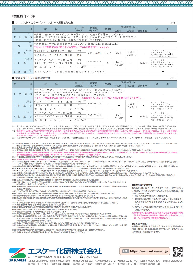 エスケープレミアムルーフSi ＃超耐候形二液NAD特殊シリコン樹脂屋根用塗料 #エスケー化研 –