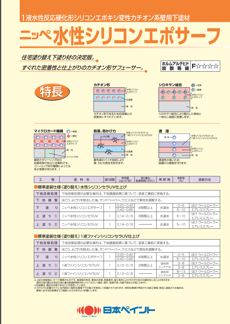 水性シリコンエポサーフ 15KG ＃1液水性反応硬化形シリコンエポキシ 変性カチオン形エマルションを主体とした、住宅外壁(窯業サイディングボードなど)の塗り替え用の水性下塗り材。住宅塗り替え下塗り 材の決定版。優れた密着性と仕上がりのカチオン形サフェーサー。＃日本 ...