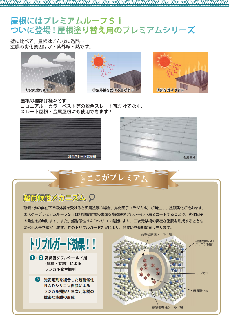 エスケープレミアムルーフSi ＃超耐候形二液NAD特殊シリコン樹脂屋根用塗料 #エスケー化研 –