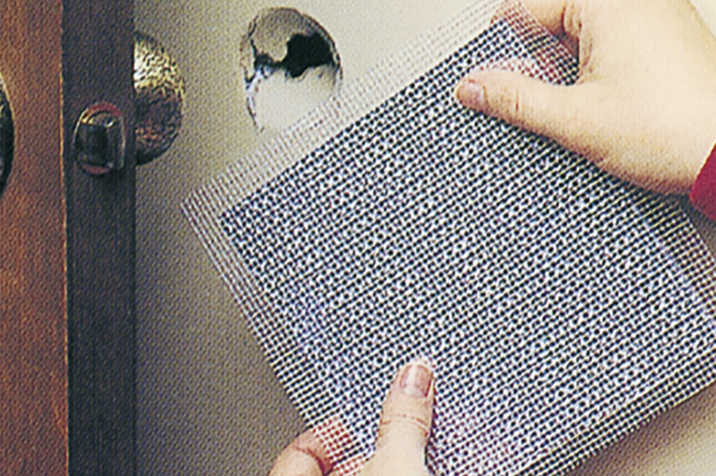 ファイバーテープ メタルパッチ ＃穴埋め・補強に便利な、アルミ板付き ファイバーシートタイプの破損穴補修用 – 塗料