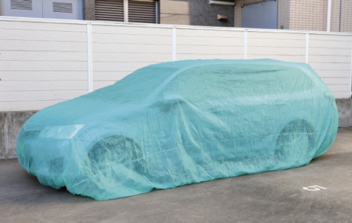新不織布自動車カバー　グリーン　 3.7×6.6m     普通車用