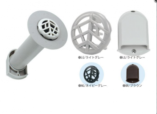 PVCオーバーフロー管　ポリカーボネート製ストレーナー・カバーセット