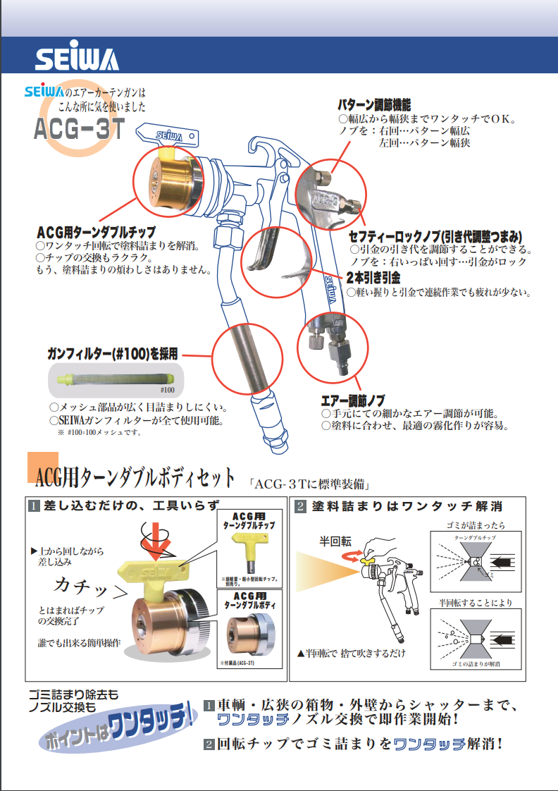 精和 エアーカーテンガン ACG-3T(エアカーテンガン)(ターンクリーン