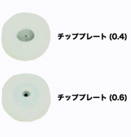 チッププレート　＃テール防止・高級仕上げ用0.4mm 0.011"〜0.013"用　＃テール防止・高級仕上げ用0.6mm 0.015"〜0.021"用　＃精和産業