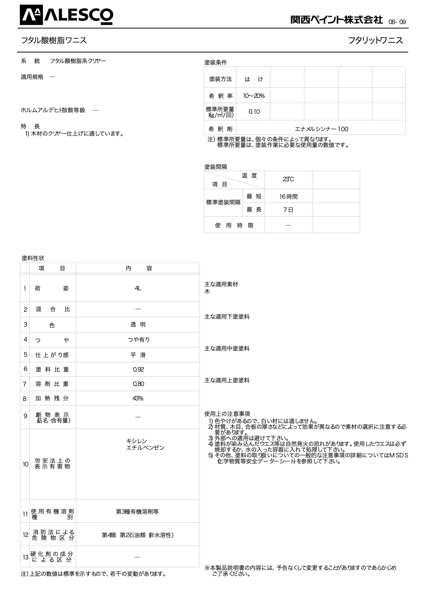 フタル酸樹脂ワニス