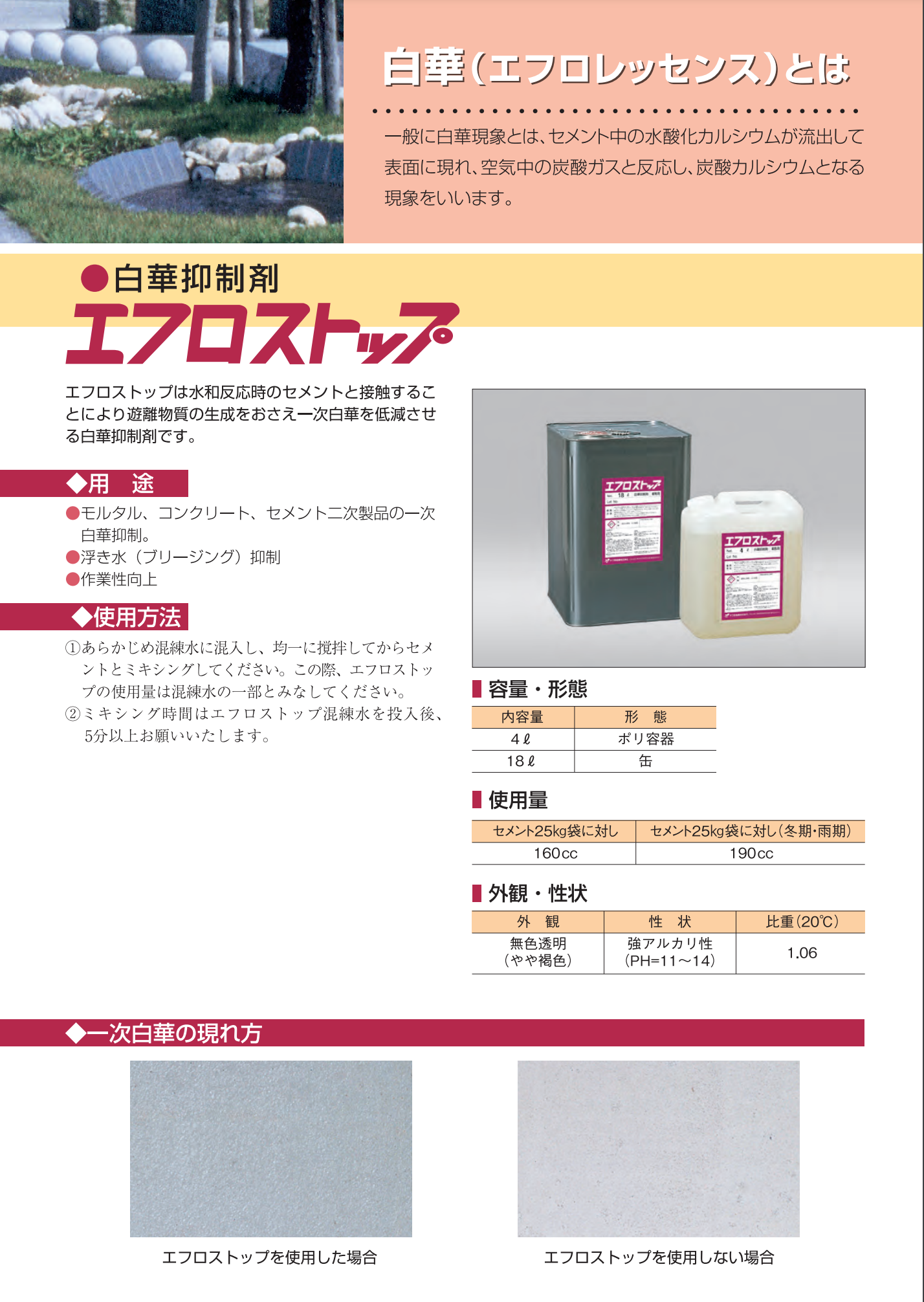 ヤブ原産業 スーパーエフロクリーン 1L×1本 ＜強力白華除去剤＞ 