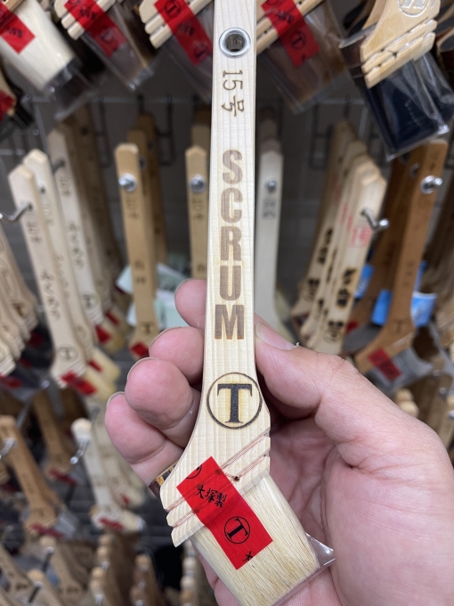 SCRUM　白毛　溶剤用　筋違　15号　＃スクラム刷毛　＃限定刷毛　＃秋田製