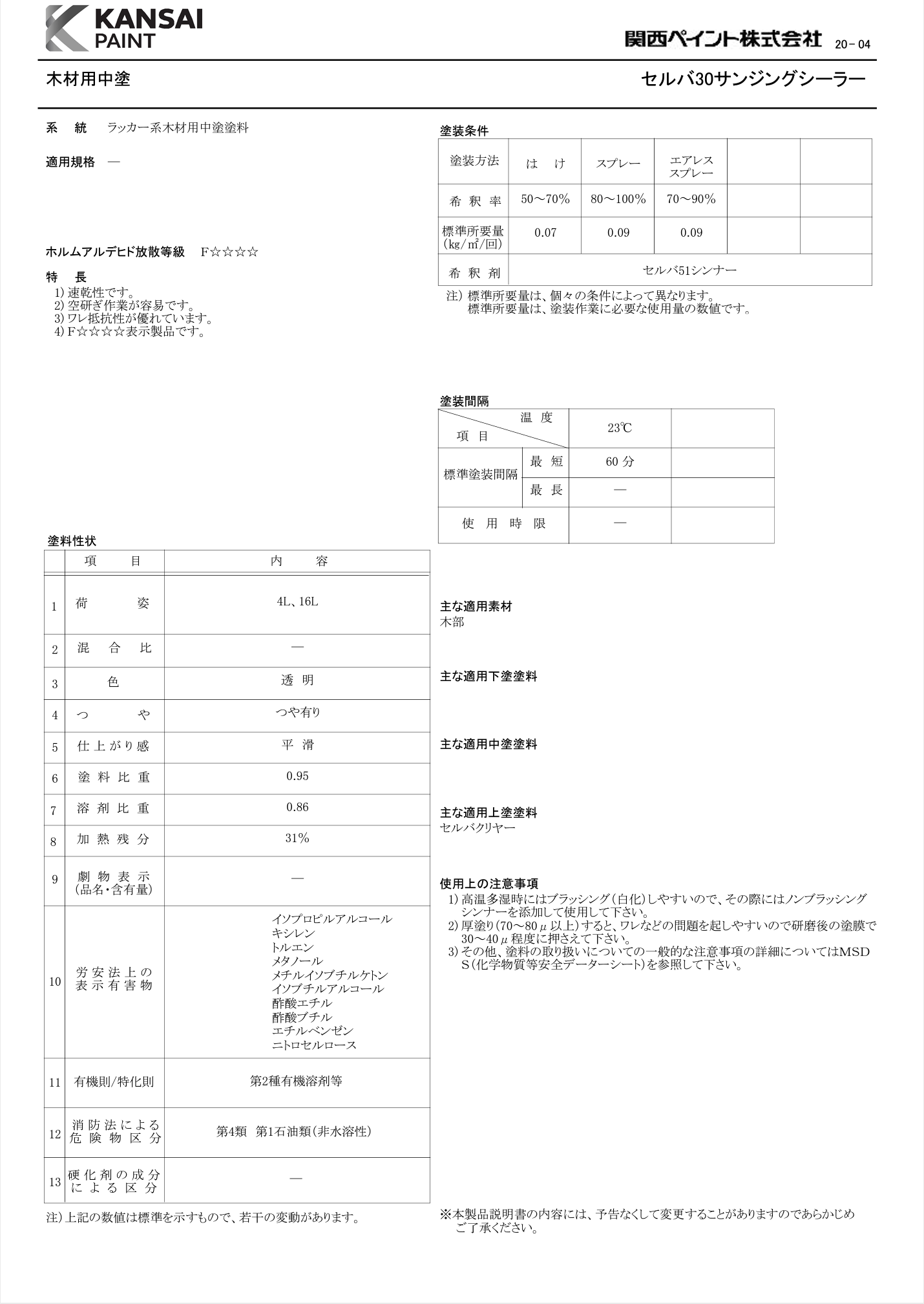 セルバ30サンジングシーラー