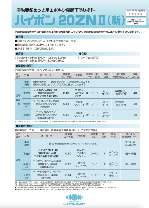 ハイポン20ZNⅡ（新）