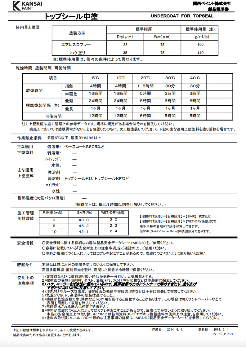 トップシール中塗