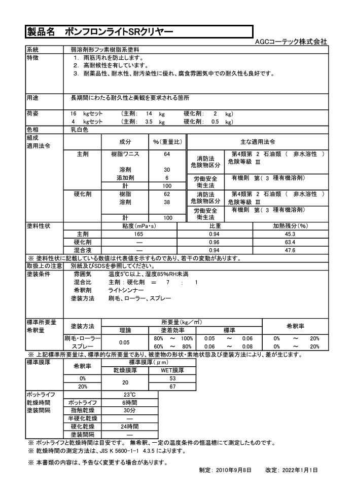 ボンフロンライトSRクリヤー