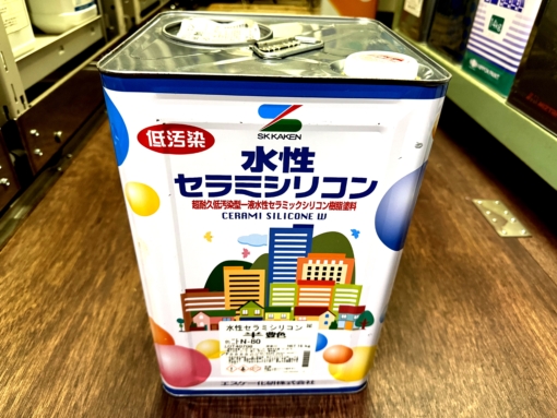 水性セラミシリコン 　半ツヤ　N-80(グレー系) 　16KG　＃超耐久低汚染型一液水性セラミックシリコン樹脂塗料　＃エスケー化研　#ラスイチ　#アウトレット　＃20241025