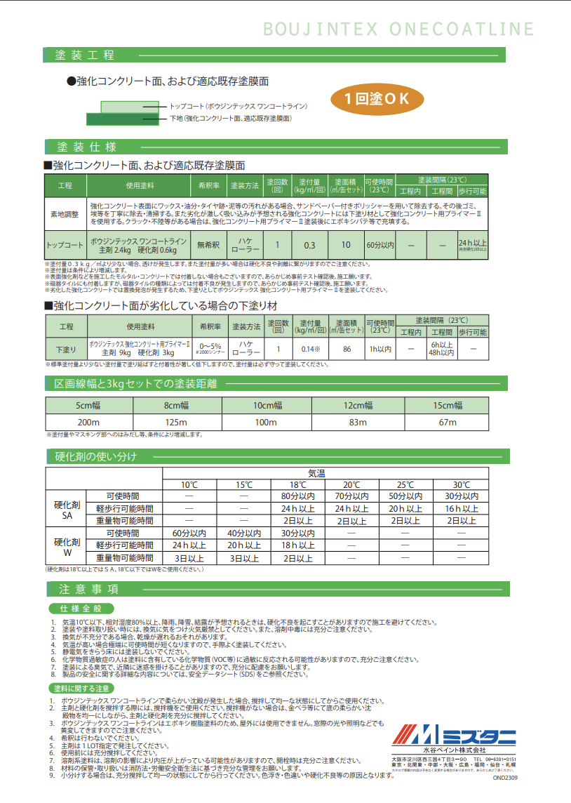 ボウジンテックスワンコートライン