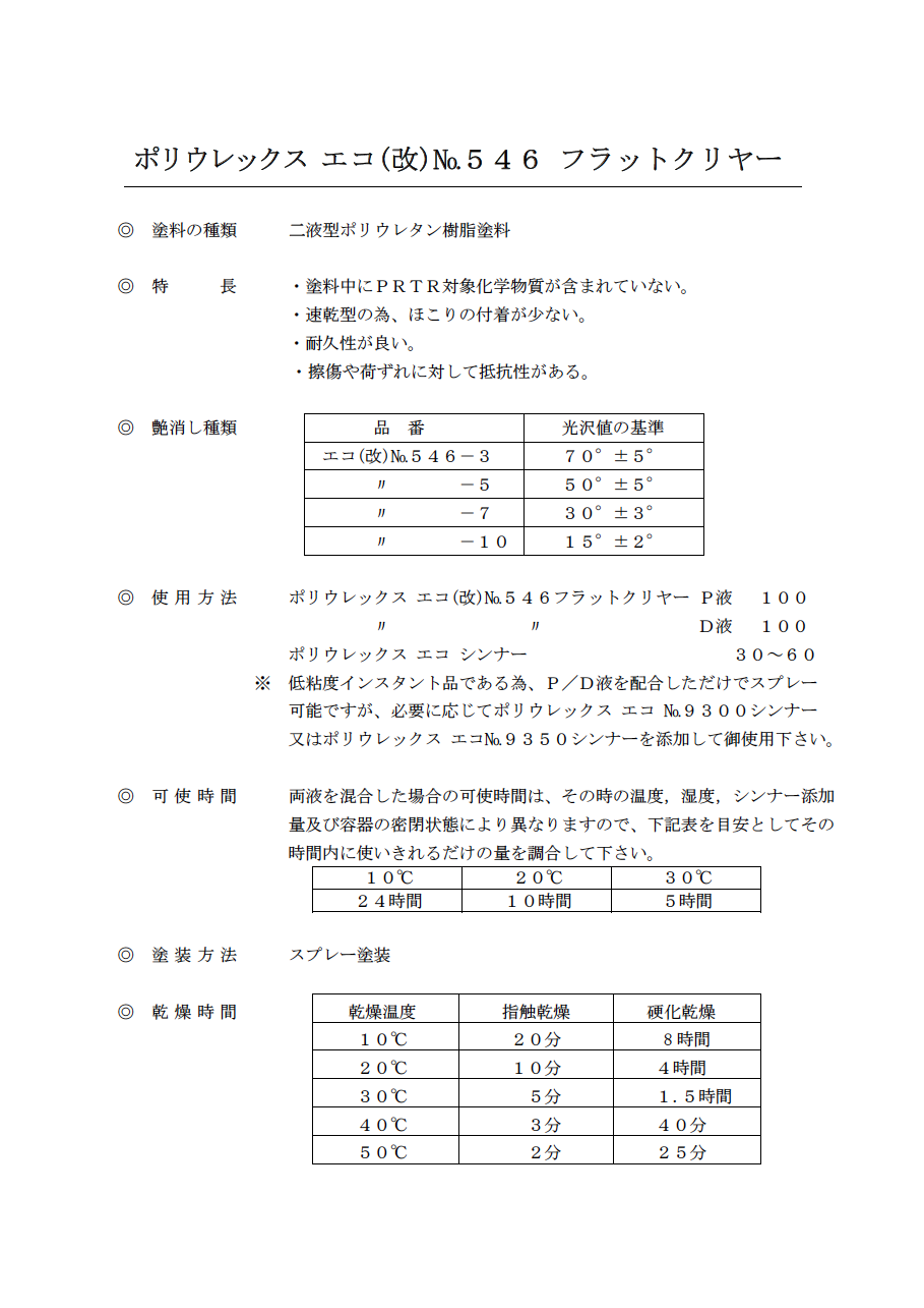 ポリウレックスエコ（改）No.546　フラットクリヤー