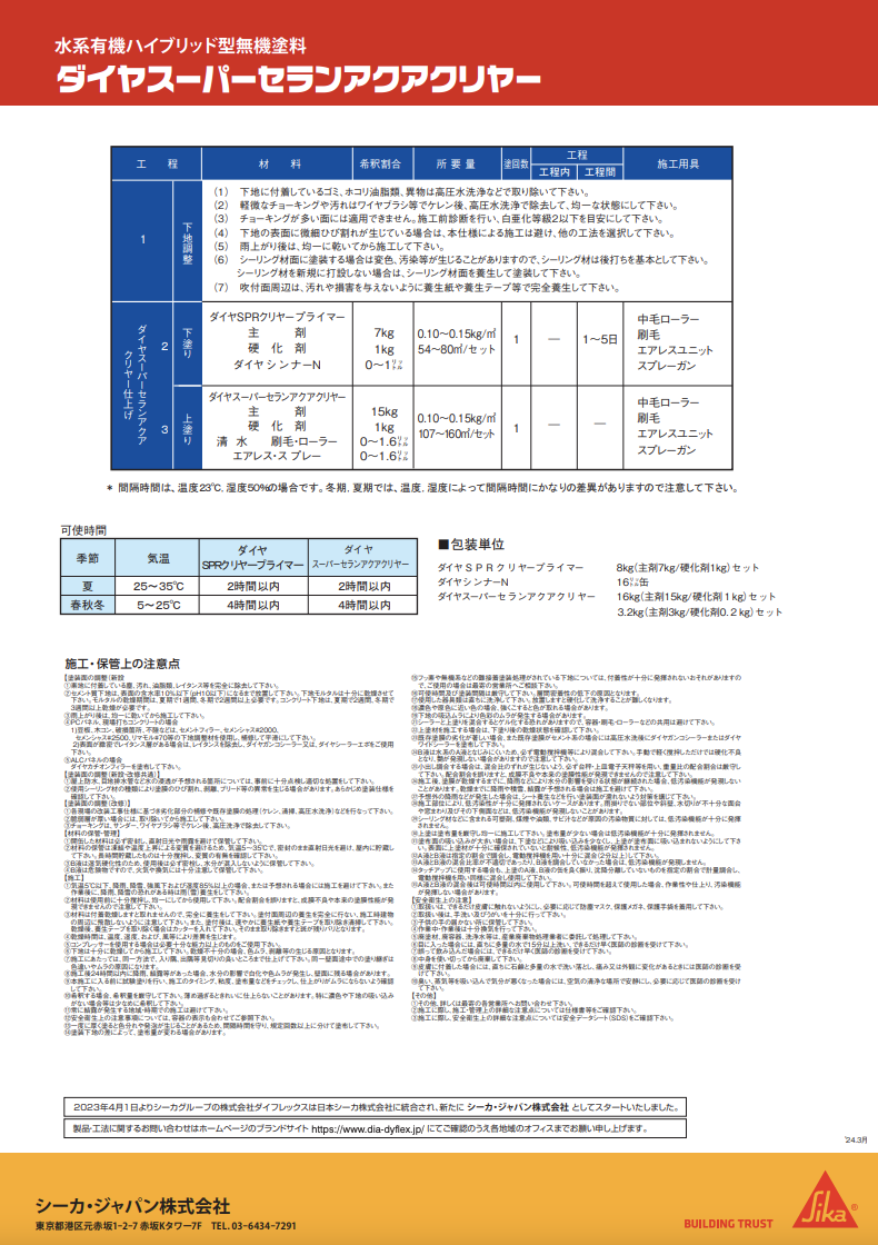ダイヤスーパーセランアクアクリヤー